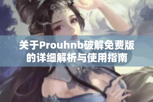 关于Prouhnb破解免费版的详细解析与使用指南