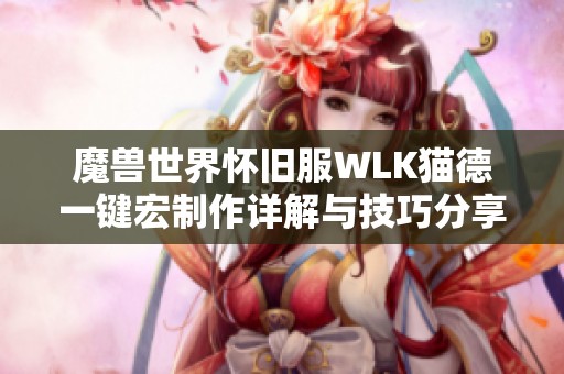 魔兽世界怀旧服WLK猫德一键宏制作详解与技巧分享