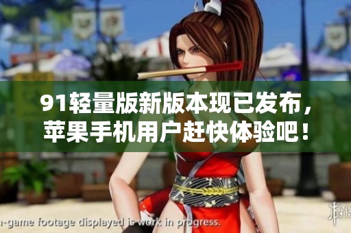 91轻量版新版本现已发布，苹果手机用户赶快体验吧！