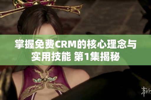 掌握免费CRM的核心理念与实用技能 第1集揭秘