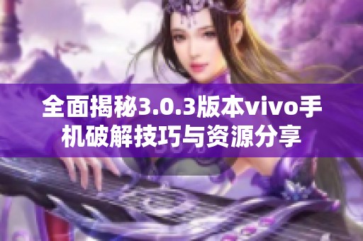 全面揭秘3.0.3版本vivo手机破解技巧与资源分享