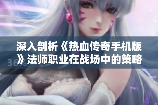 深入剖析《热血传奇手机版》法师职业在战场中的策略与玩法