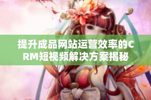 提升成品网站运营效率的CRM短视频解决方案揭秘