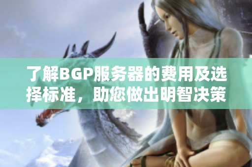 了解BGP服务器的费用及选择标准，助您做出明智决策