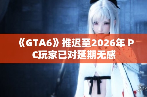 《GTA6》推迟至2026年 PC玩家已对延期无感