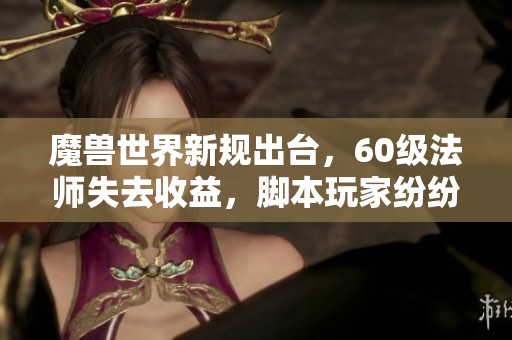 魔兽世界新规出台，60级法师失去收益，脚本玩家纷纷撤离