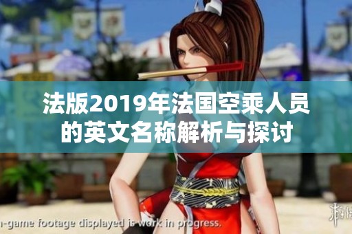 法版2019年法国空乘人员的英文名称解析与探讨