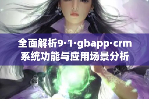 全面解析9·1·gbapp·crm系统功能与应用场景分析