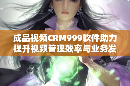 成品视频CRM999软件助力提升视频管理效率与业务发展