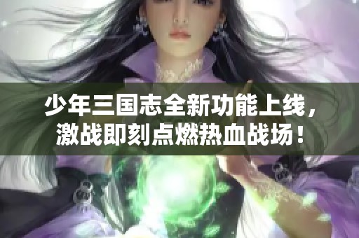 少年三国志全新功能上线，激战即刻点燃热血战场！