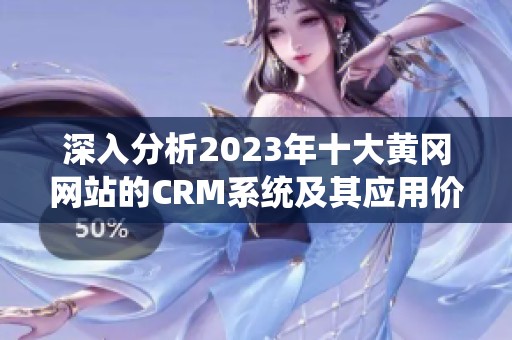 深入分析2023年十大黄冈网站的CRM系统及其应用价值