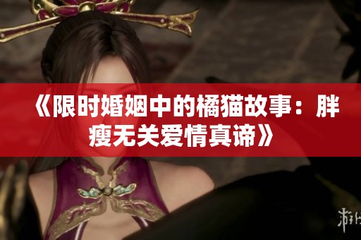 《限时婚姻中的橘猫故事：胖瘦无关爱情真谛》