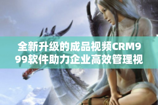 全新升级的成品视频CRM999软件助力企业高效管理视频资源