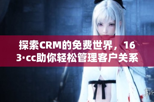 探索CRM的免费世界，163·cc助你轻松管理客户关系！