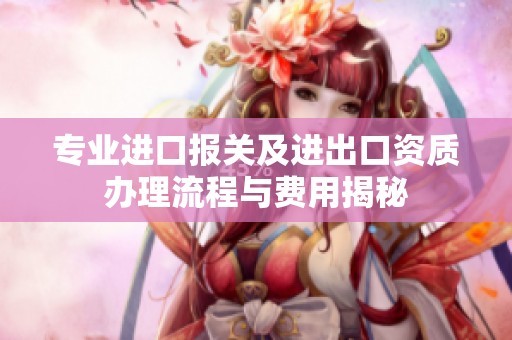专业进口报关及进出口资质办理流程与费用揭秘