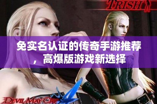免实名认证的传奇手游推荐，高爆版游戏新选择