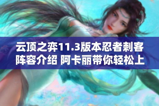 云顶之弈11.3版本忍者刺客阵容介绍 阿卡丽带你轻松上分