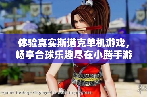 体验真实斯诺克单机游戏，畅享台球乐趣尽在小腾手游网