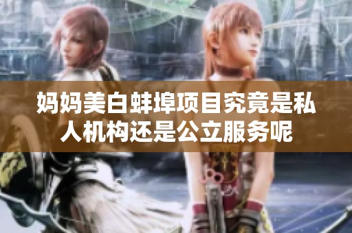 妈妈美白蚌埠项目究竟是私人机构还是公立服务呢