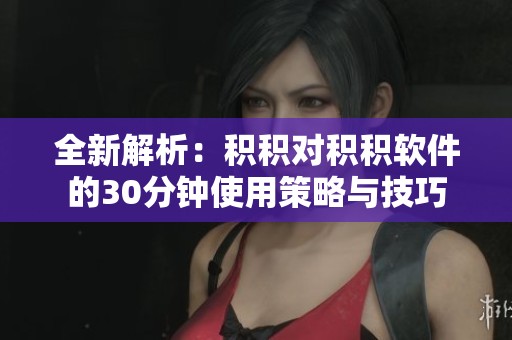 全新解析：积积对积积软件的30分钟使用策略与技巧