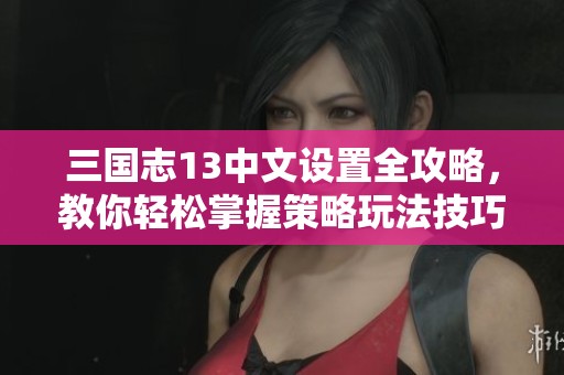 三国志13中文设置全攻略，教你轻松掌握策略玩法技巧
