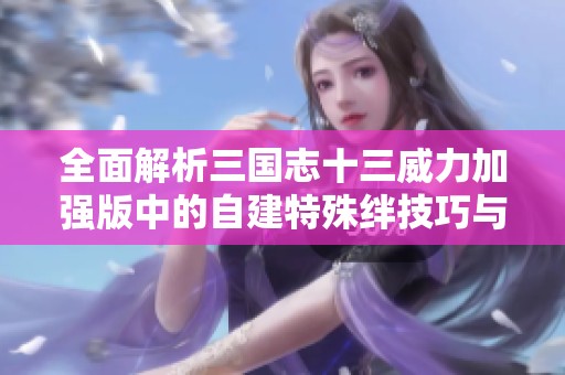 全面解析三国志十三威力加强版中的自建特殊绊技巧与应用