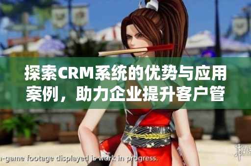 探索CRM系统的优势与应用案例，助力企业提升客户管理效率