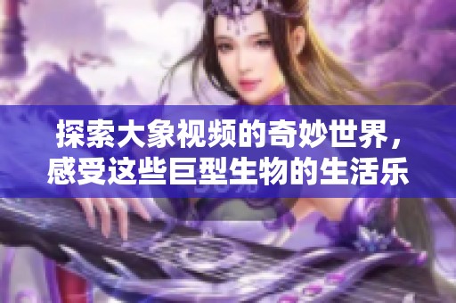 探索大象视频的奇妙世界，感受这些巨型生物的生活乐趣与智慧