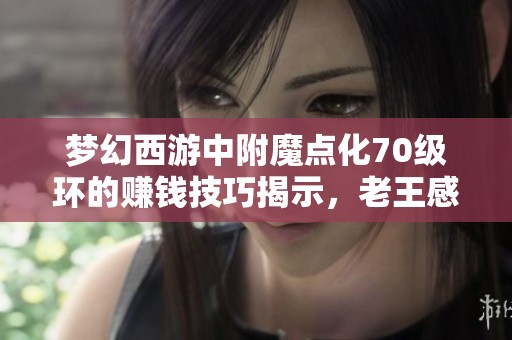 梦幻西游中附魔点化70级环的赚钱技巧揭示，老王感到迷惑不解